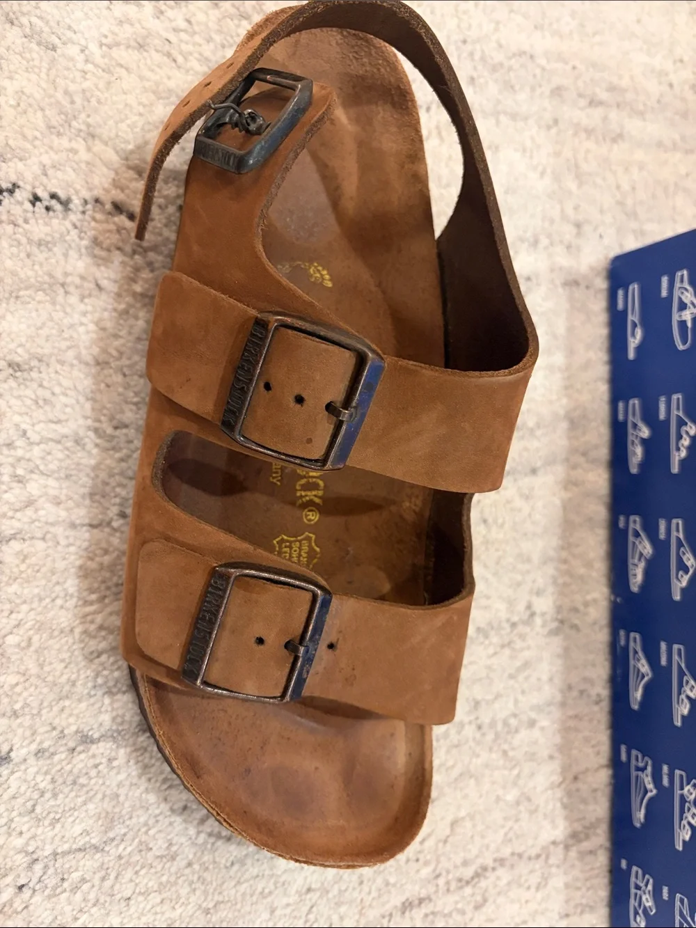 Birkenstock Tan/Brown Suede Sandals with back strap (Milano) size 40 narrow